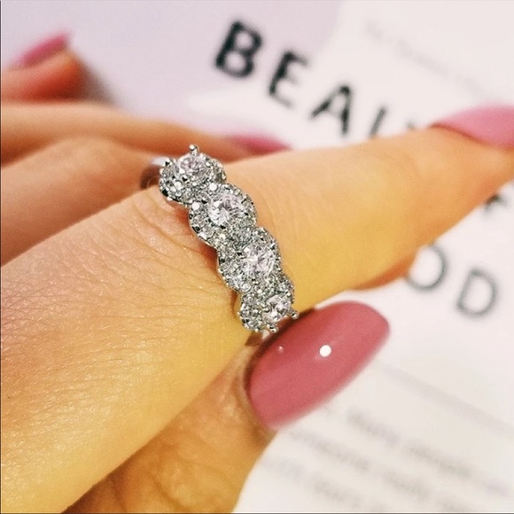 ETERNITY 925 STERLING SILVER DIAMOND RING - Picture 2 of 8